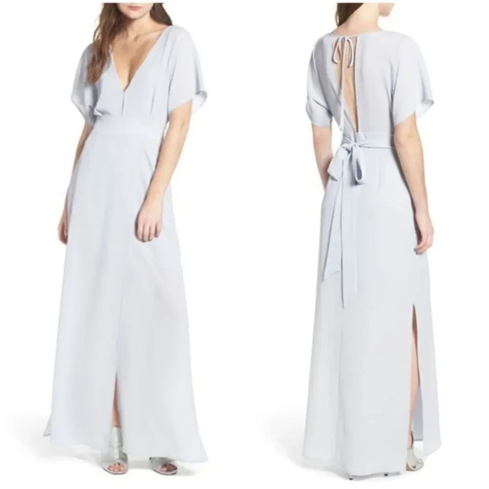 NEW Wayf Carrara Slit Maxi Dress sz Small in Blue.